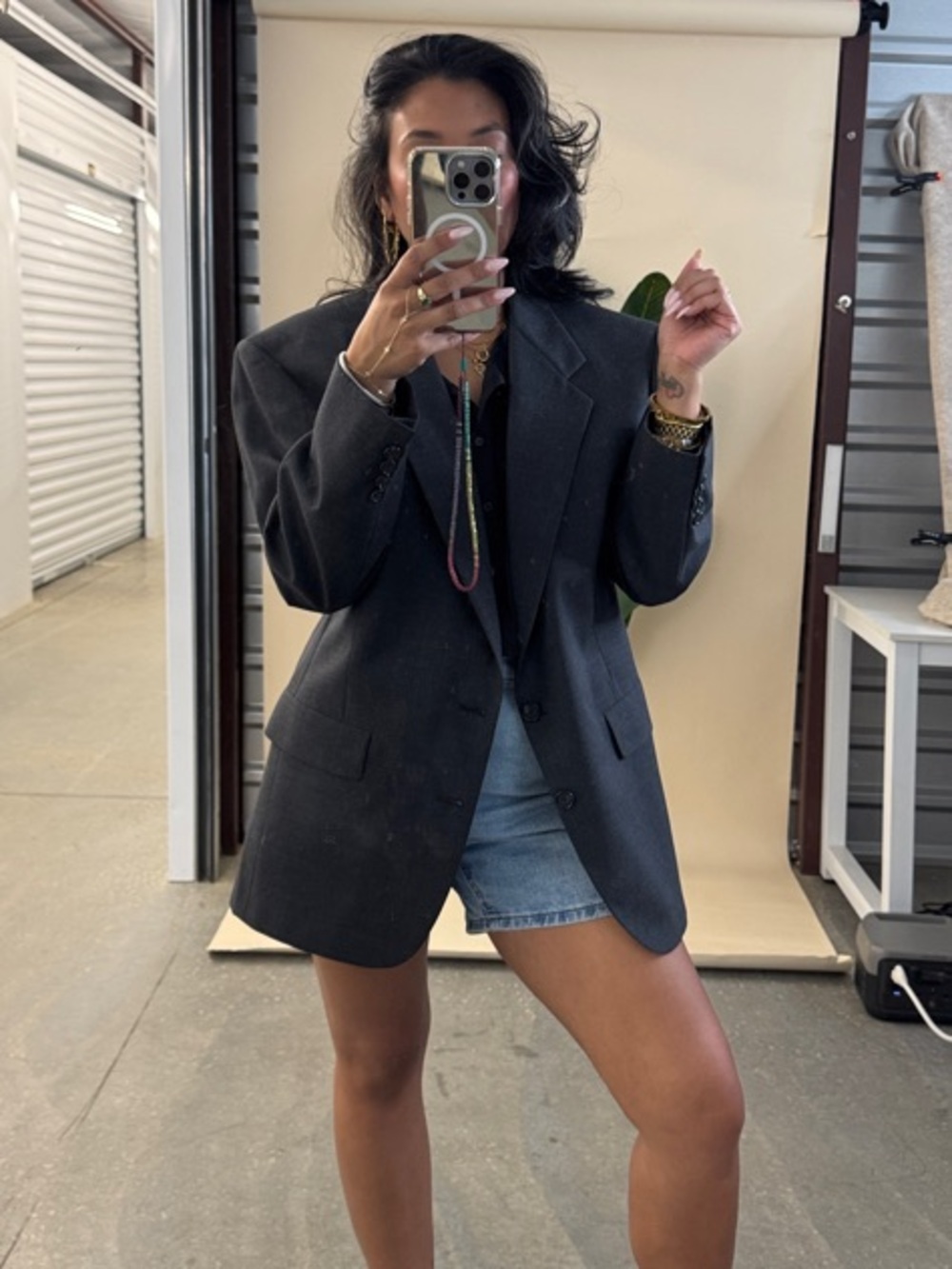 Oversized Black Men’s Blazer Jacket - Minimal Single-Breasted Blazer